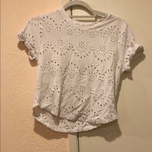 white floral embroidered top